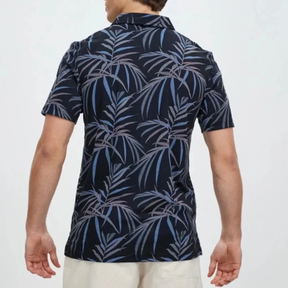 TravisMathew Golf Polo Buzz Words Lifestyle Tex Tropical Light Travis Mathew Med - Picture 7 of 10